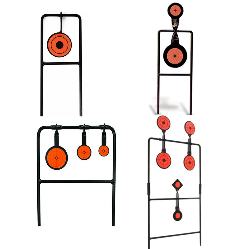 1-6 alvos auto redefinição de metal conjunto alvo girando pistola pistola pistola de ar rifle caça tiro paintball treinamento acessório