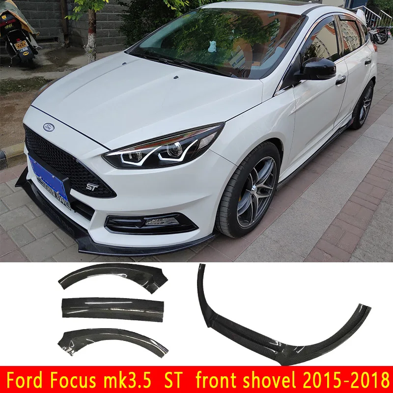 The three piece front shovel front lip front spoiler is used to protect the front bumper for Ford Focus RS / St 2016 ~2018