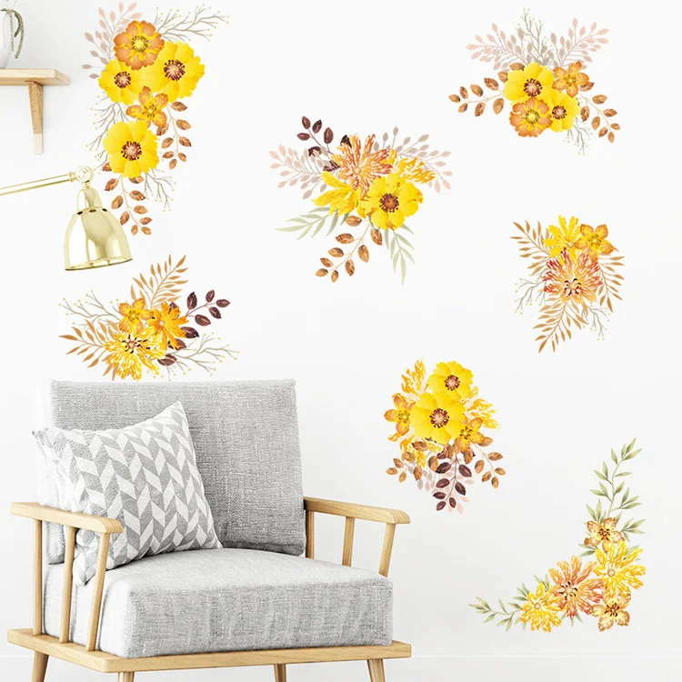 Wunderschöner Blumencluster-Wandaufkleber für Wohnzimmer und Schlafzimmer, Hintergrunddekoration, Tapete für Zuhause, Kunst-Aufkleber, Verschönerungs-Sticker – Detail 5