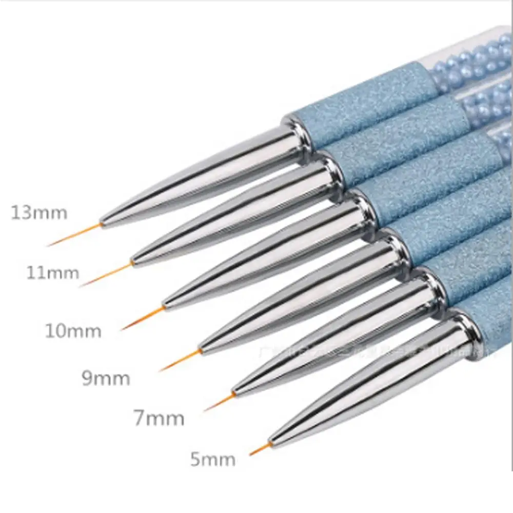 

1Pc Nail Art Liner Drawing Brush Pen Nail Brushes Blue Rhinestone Crystal Handle DIY Manicure Nail Art Tools 002