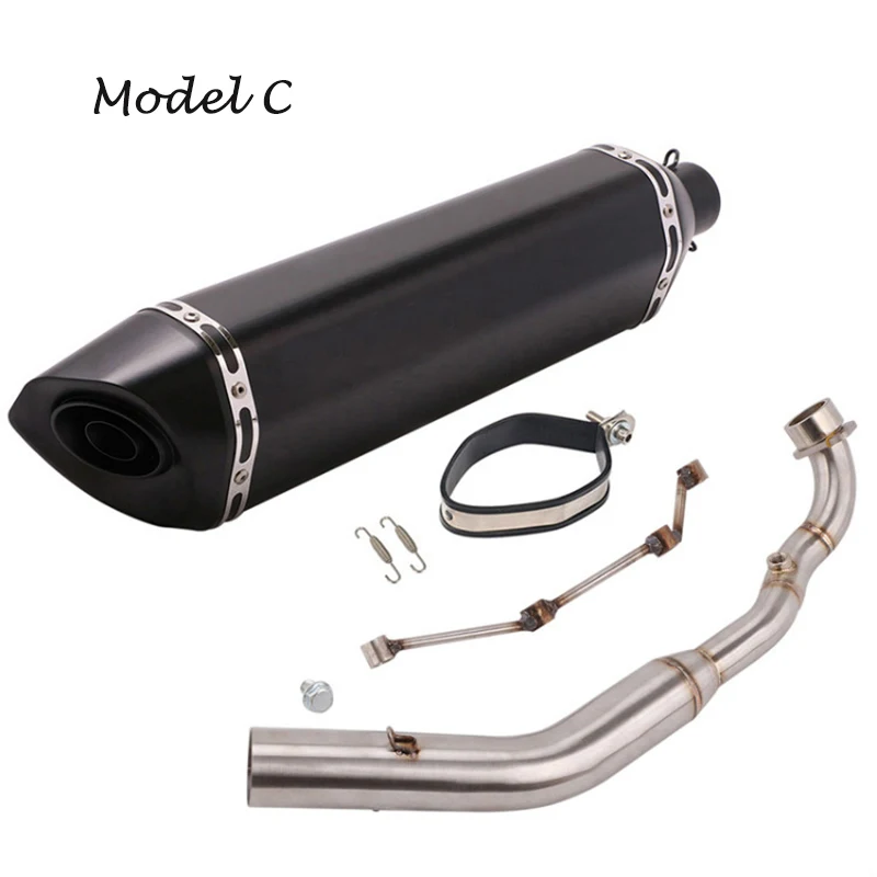 Slip for Kymco Xciting 400 Motorcycle Exhaust System Front Link Pipe Exhaust Tip Muffler Tail Pipe with DB Killer Silencer