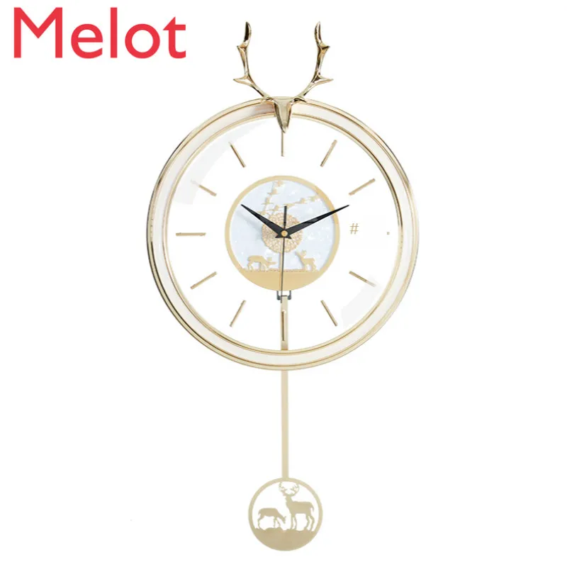 European-Style Simple Transparent Wall Clock Decoration Personalized Creative Household See-through Deer Head Wall Clock