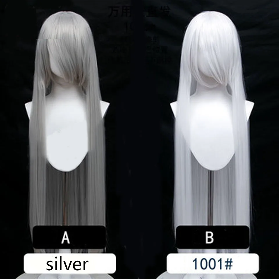 AOSI 100 cm lange gerade Cosplay-Haar-Synthetik-Perücke, Schwarz, Weiß, Rot, Rosa, Braun, Gold, Blau, Damen, hitzebeständig, Anime-Perücken – Detail 23