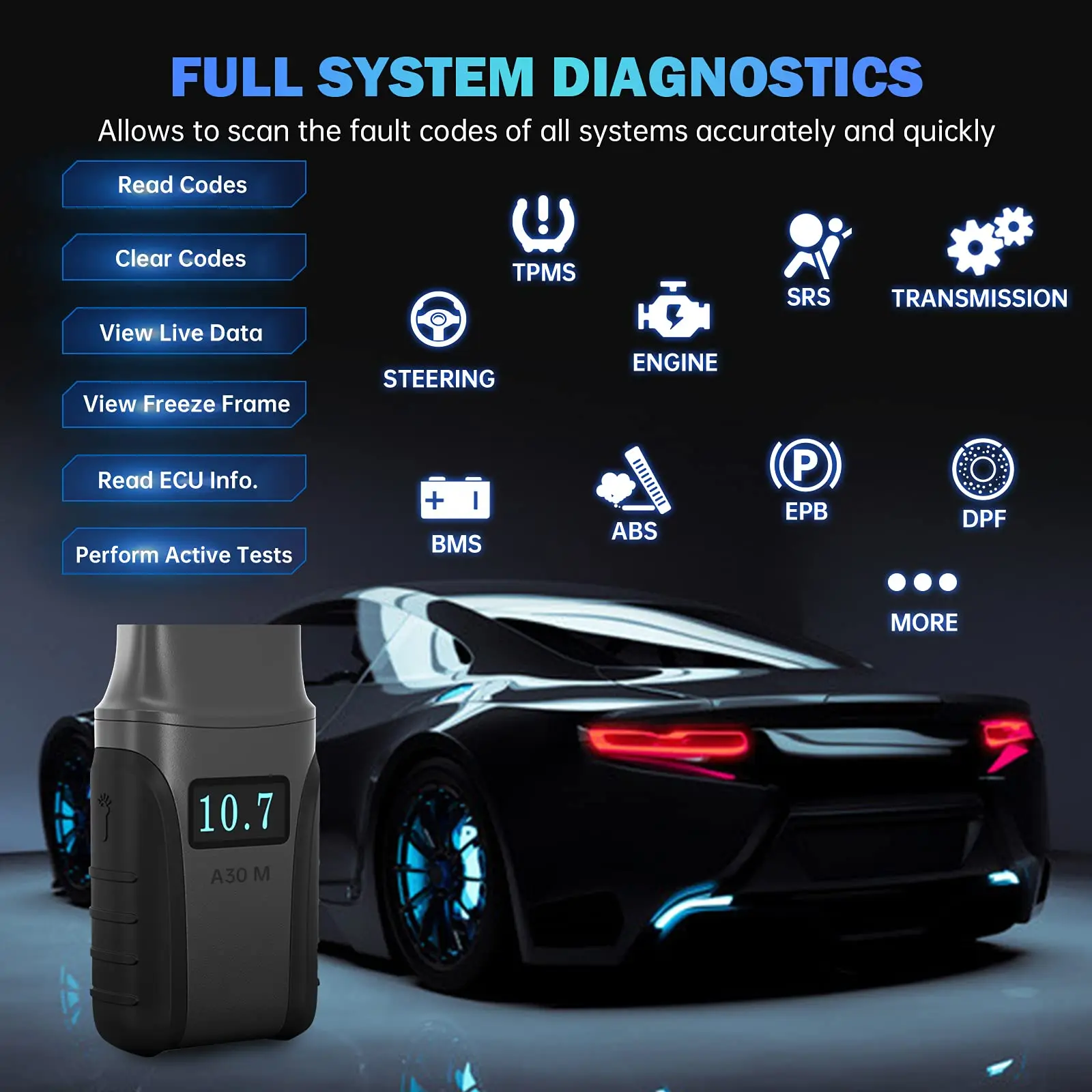 2024 XTOOL A30M OBD2 Scanner Full System Auto Diagnostic Tool for Android/IOS Professional Scanner EPB DPF Reset Free Update