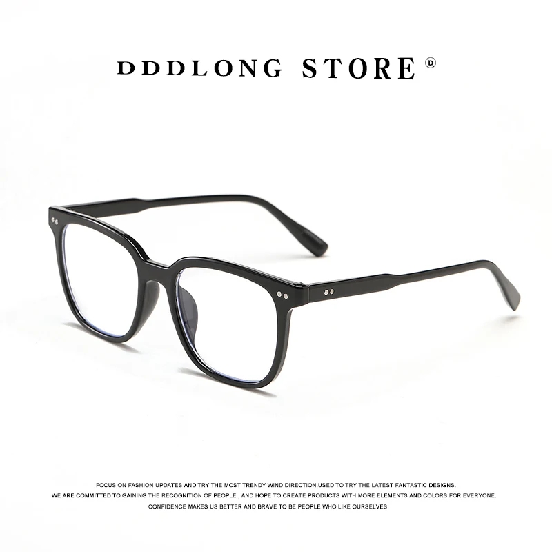 

DDDLONG Square Anti Blue Light Glasses Prescription Eyeglasses Frame For Men Women Optical Eyewear D47