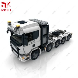 KEJI MOC-28358 Custom Scania Tractor 10x4 6 SLT RC Truck Ballast Platform Car Model Building Block Bricks Kit Kids Toys Gift