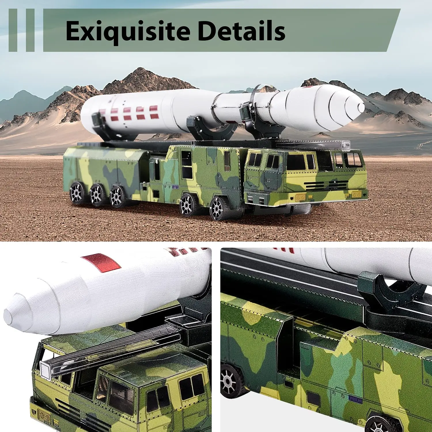 Microworld 3D ของขวัญวันเกิดทหารปริศนาเกม Space Rocket Transporter ชุด DIY จิ๊กซอว์โลหะของเล่นเพื่อการศึกษาสําหรับวัยรุ่น