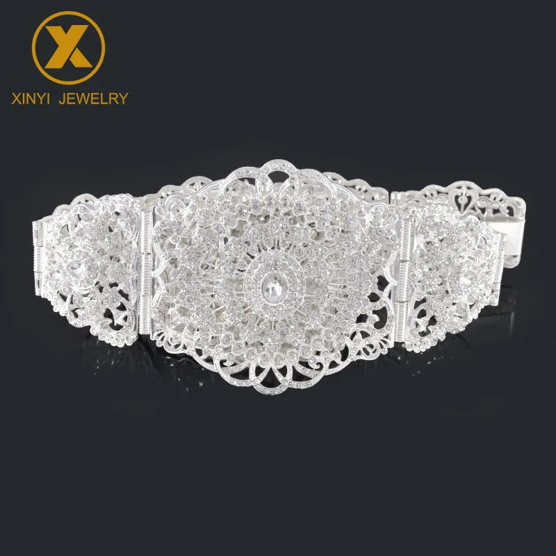 Luxury Bridal Wedding Belt Moroccan Style Adjustable Length Rhinestone Waist Chain Body Jewelry