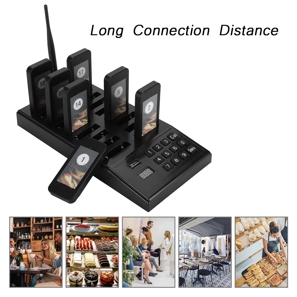 SU-666 Calling Pagers System 433.92MHz High Sensitivity 999-channel Restaurant Pager Wireless Coaster Pager Guest Paging System