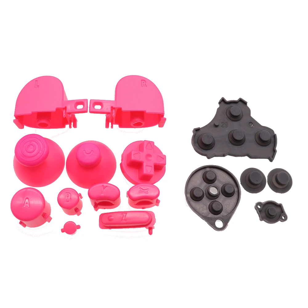 1Set Silicone Conductive Button & Analog Stick Cap Buttons Keypads Y X A B Z Buttons Joystick stick Caps for For NGC Controller