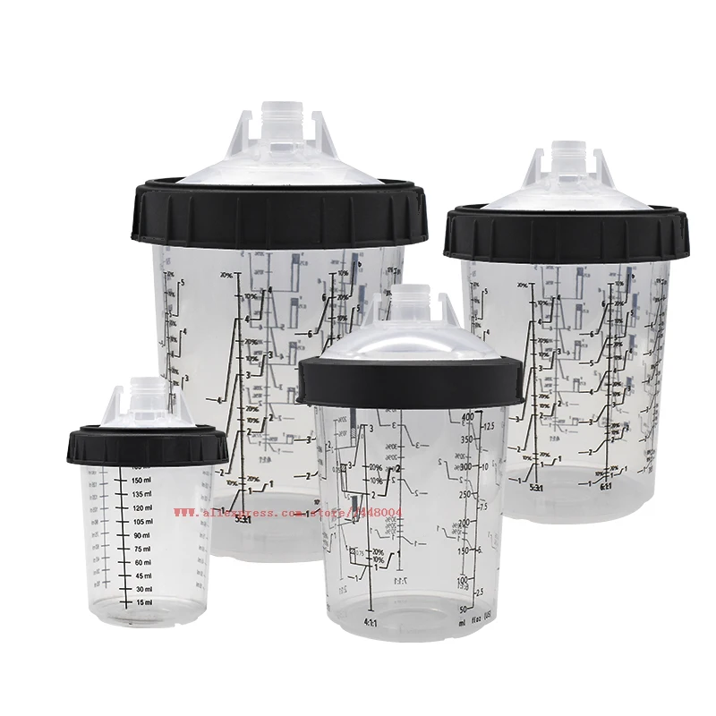 10 Chiếc Phun Sơn Trộn Cúp Cúp Sơn 160/400/600/800Ml Bình Loại H/O Nhanh Cốc Xả Ly Đo Lường