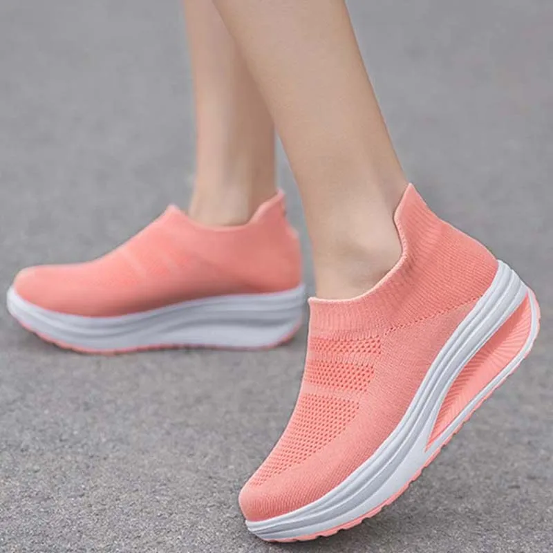 2021 Woman Vulcanize Shoes Ladies Women's Sneakers Fashion Slip-On Sock Platform Sneakers Female Women Shoes Zapatillas Mujer