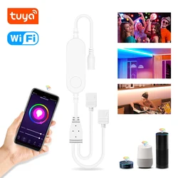 Tuya WiFi Smart LED Controller 5V-24V 4 Pin RGB LED Strip Light Controller Smart Life controllo vocale funziona con Alexa Echo Google