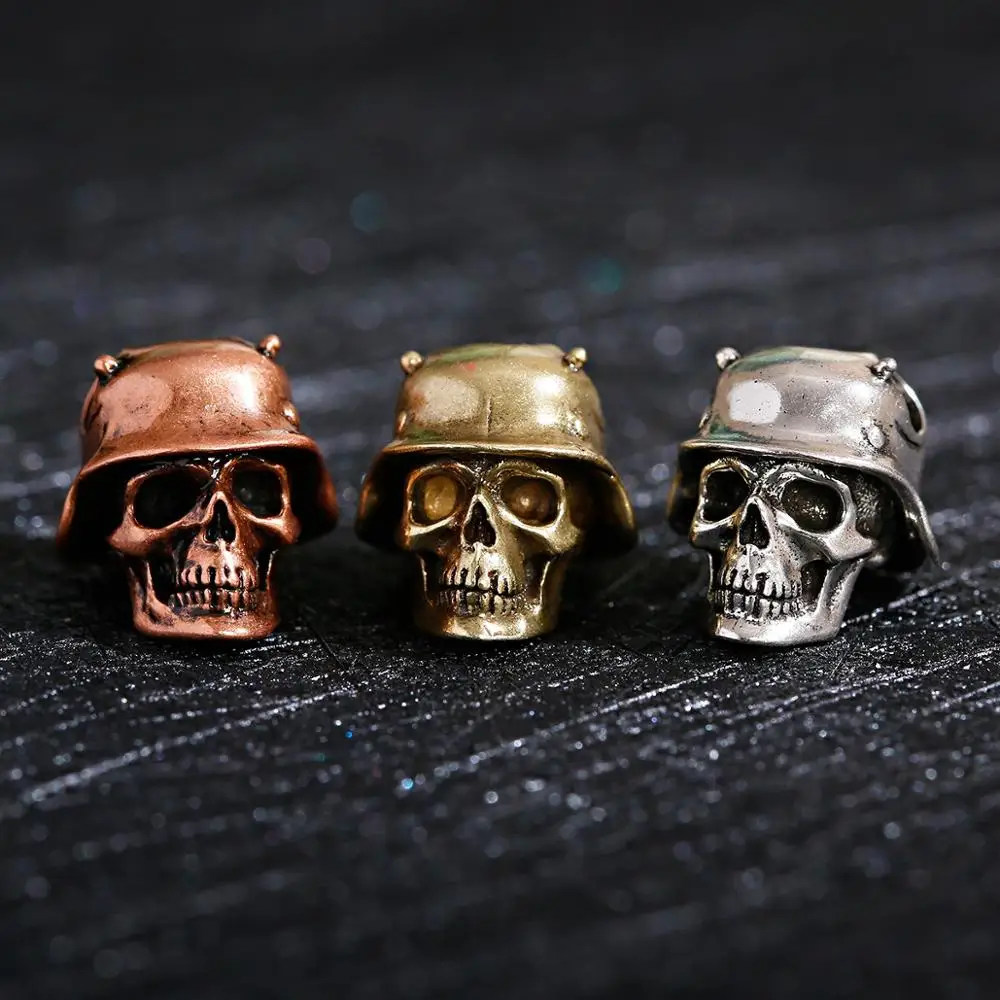 Retro Style Fashion Beads 1 Piece/Lot Helmet Shot Soldier Skull Shape Beads For Handmade DIY Hand-Knitted Bracelet 2020 Jewelry