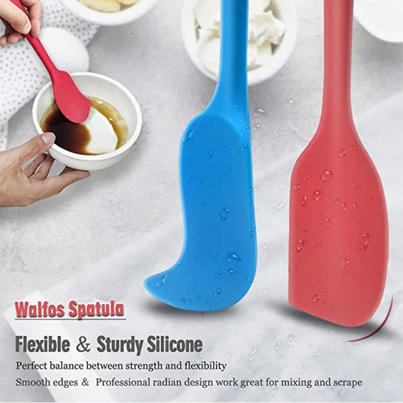 Walfos Cake Butter Spatula Spoon Food Grade Silicone Mixing Spoons Cooking Utensils Non Stick Baking Spatula Kitchen Tools