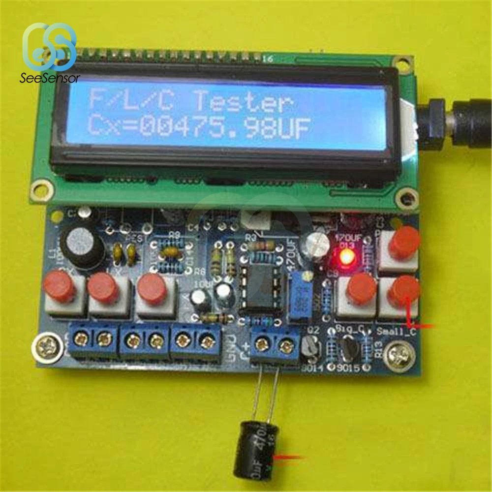 LCD Digital Secohmmeter Frequency Capacitance Inductance Meter Cymometer CF Inductor Capacitor Tester Permittimeter DIY Kit