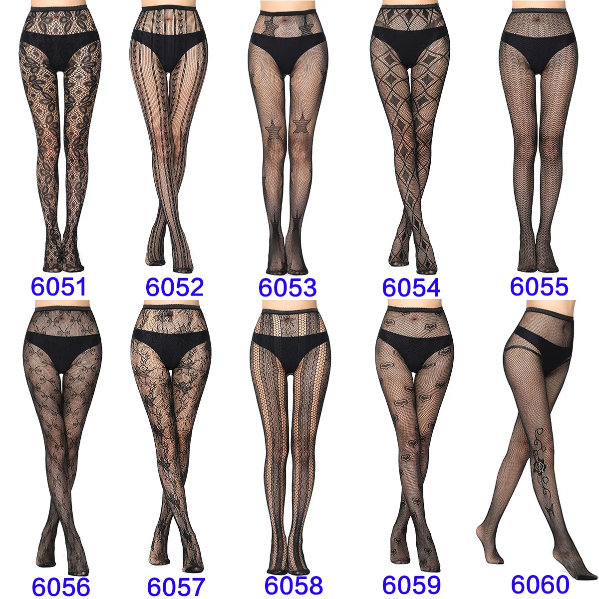 Summer Women Mesh Pantyhose Sexy Hollow Sheer Tights Gothic Lace Sexy Lingerie Girls Black Fishnet Stockings Over Knee Stocking