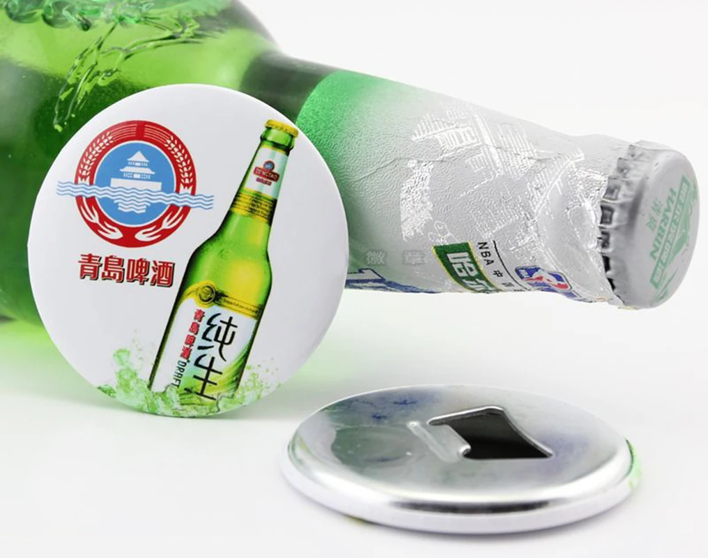 75MM magnet bottle opener iron bottom bottle opener magnetic button badges blanks 100 sets