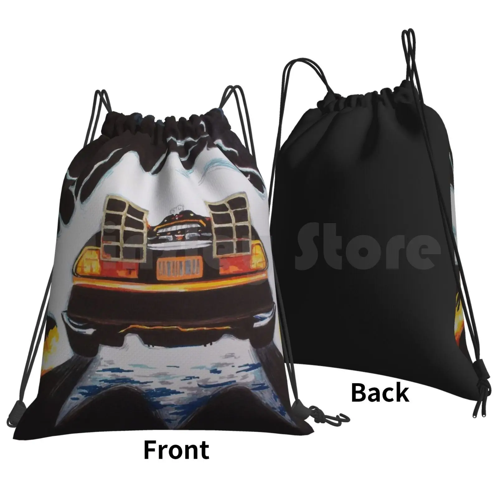 The Future Is Now Backpack Drawstring Bag Riding Climbing Gym Bag Back To The Future Back To The Future 2 Time Travel Movies