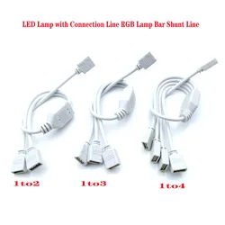 4 Pin RGB LED strip light Connector Cable 1 to 2/ 3/ 4 RGB 4Pin Doubling/Dividing line Connecting wire Splitter Cable Feeding