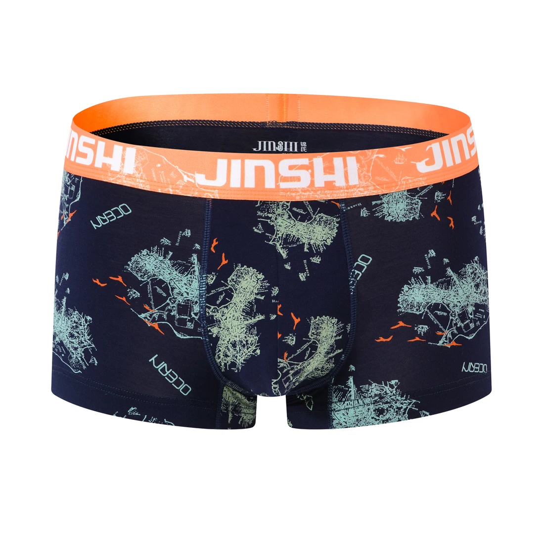 Mens Short Boxer Briefs Fashion Print Bamboo Men Underwear New Comfortable Male Underpants