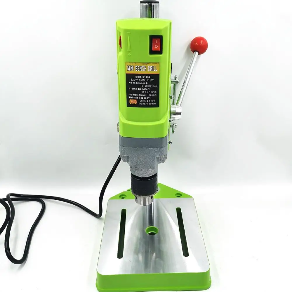Imagem -02 - Mini Furadeira de Bancada Elétrica Máquina de Perfuração Metal Que Faz a Broca Mandril 113 mm Carpintaria Broca Imprensa 220v 710w
