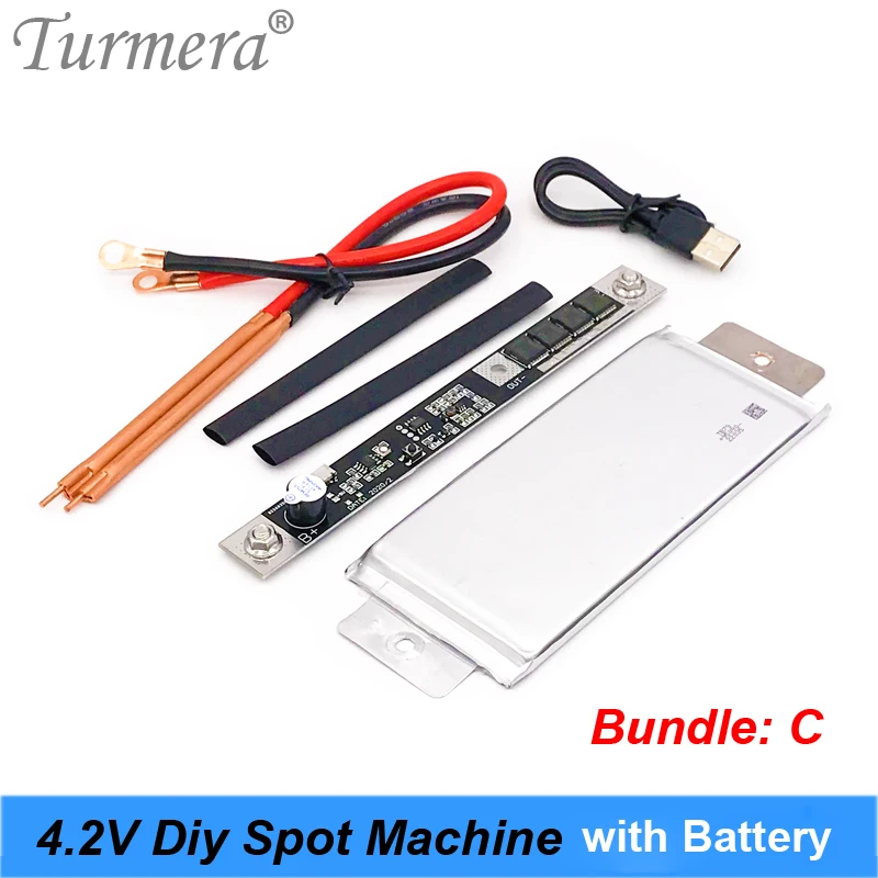 Turmera-máquina soldadora por puntos DIY, 4,2 V, 12V, para soldadura de batería 18650 26650 32700, 0,15mm y paquete de batería, pluma de soldadura