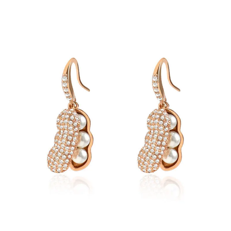 2021 South Korea's New  Peanut Pearl Female Earrings Factory Price Wholesale For Women Girl