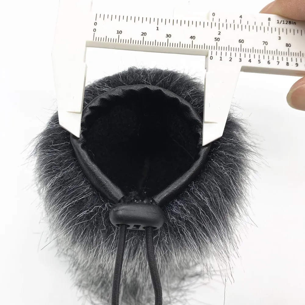 Outdoor Pop Filter Mic Pelzigen Windschutzscheibe Muff Winddicht Mikrofon Hülse Mikrofon Abdeckung Dead Cat Für Interview Dropshipping – Detail 4