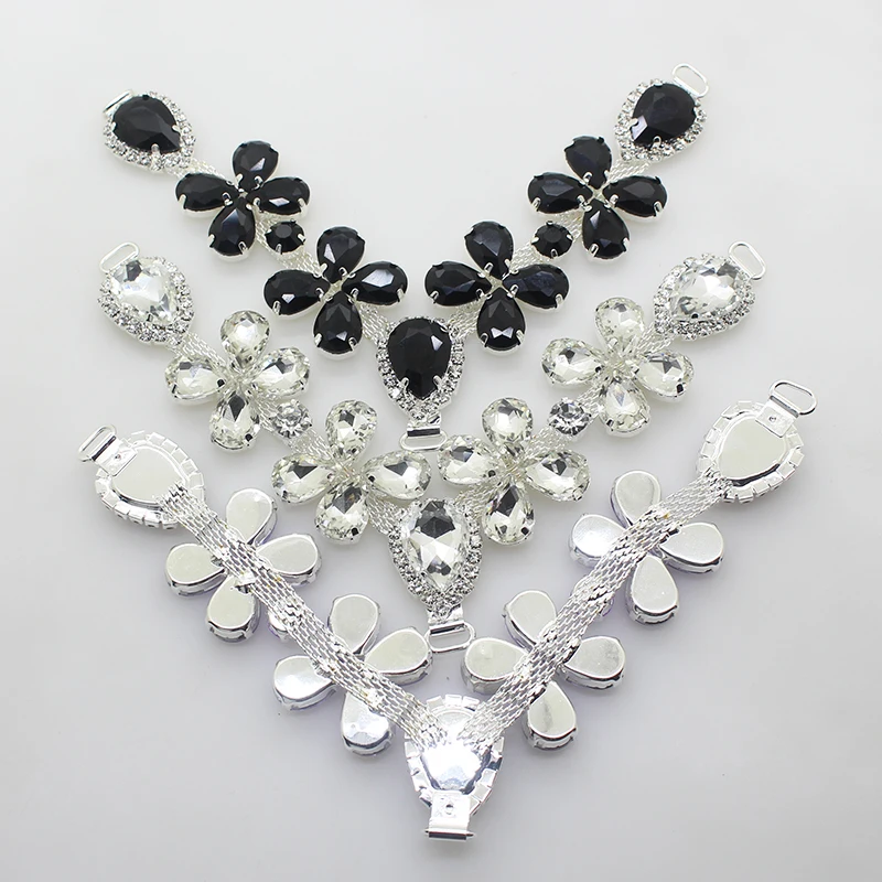 ZMASEY Shoe Buckles 120MM 1PCS Mix Color Rhinestones Sandals Buckles DIY Handwork Shoe Glass Shiny Decoration