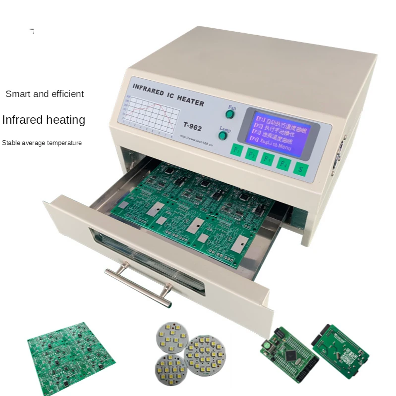 110V/220V 800W Desktop Reflow Oven Infrared IC Heater Soldering Machine 800W 180 x 235mm T962 for BGA SMD SMT Rework