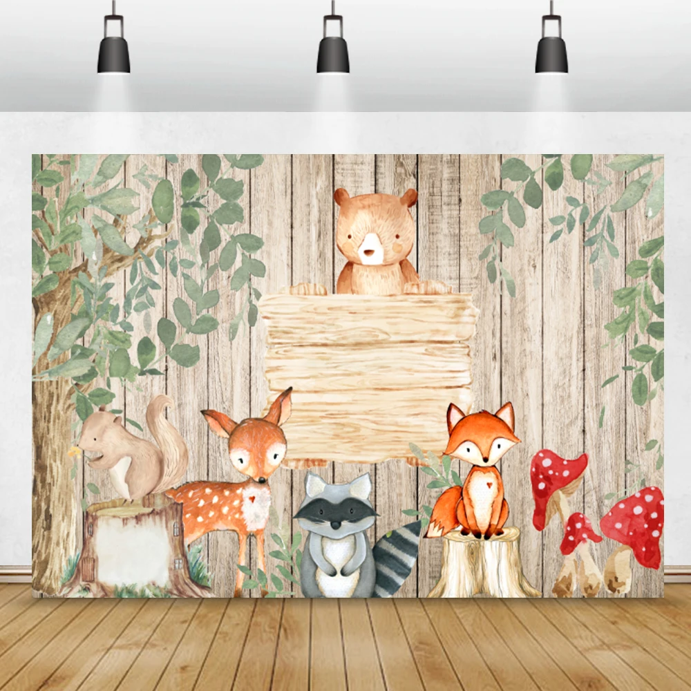 Photo Backgrounds Baby Cartoon Jungle Safari 1st Birthday Party Customized Banner Photocall Photographic Backdrop Photo Studio