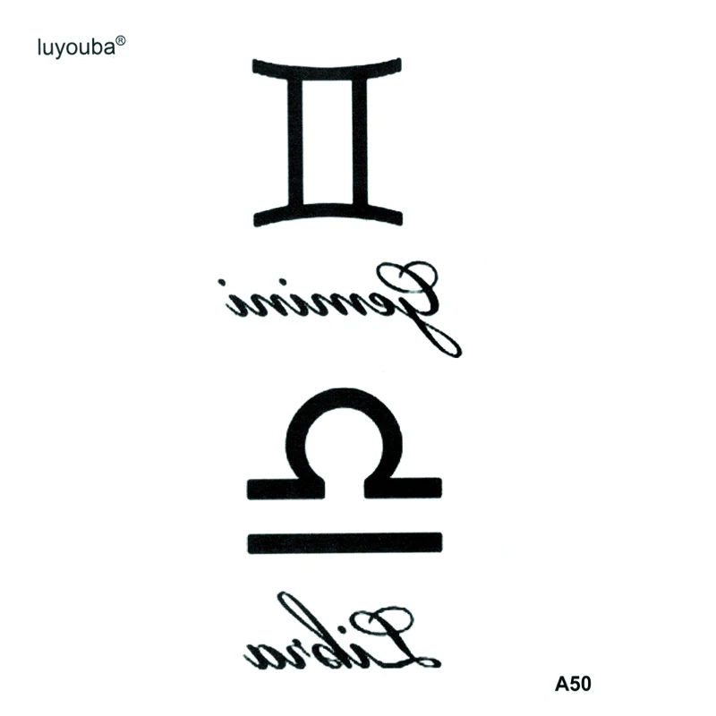 Gemini  And Libra  Waterproof Temporary Tattoo Sticker Henna Tatoo Body Sticker Fake Tattoo The Flash Tatuajes