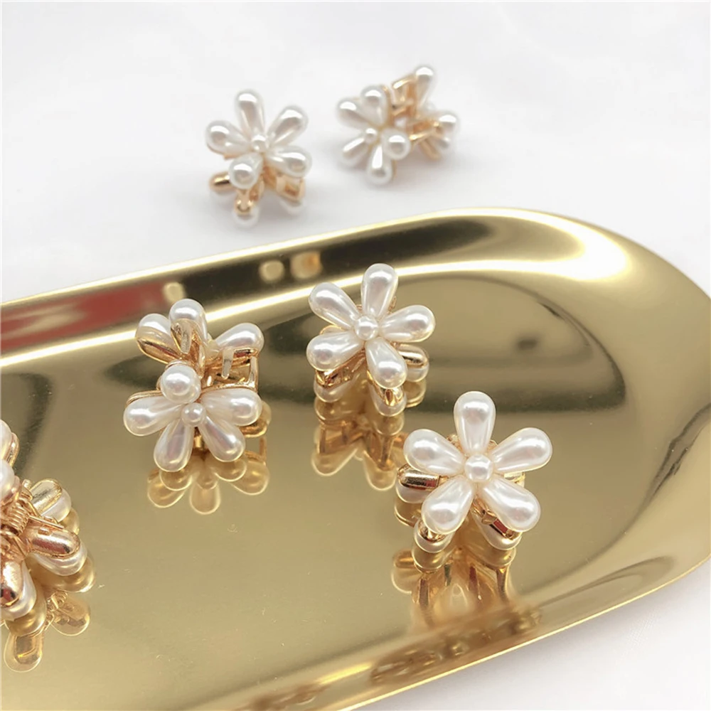 Mini pinces à cheveux en perles pour femmes et filles, épingles à cheveux fleur, pinces crabe rétro, mini petites barrettes, accessoires pour cheveux, 1 pièce