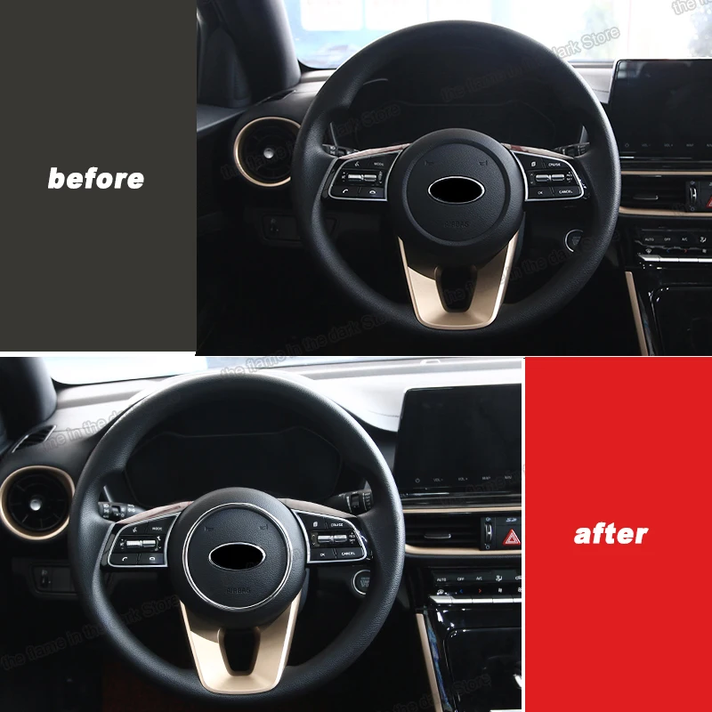 Car Steering Wheel Logo Ring Trim Styling Decoration for Kia K3 Cerato 2019 2020 2021 Forte Interior Accessories Auto Parts