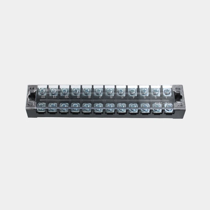 Dual Row Strip Screw Terminal Block 15A 600V Fixed Wiring Board, Wire Connector TB2512