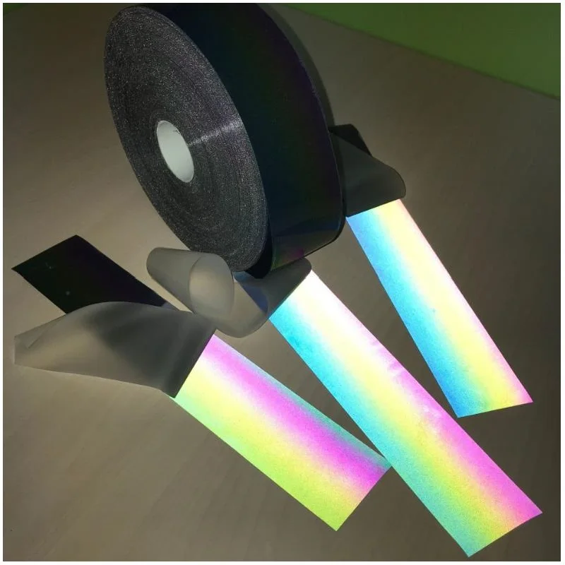 1 Meter Reflective Iridescence Colorful Strip Night Reflective Rainbow Effect Warning Tape