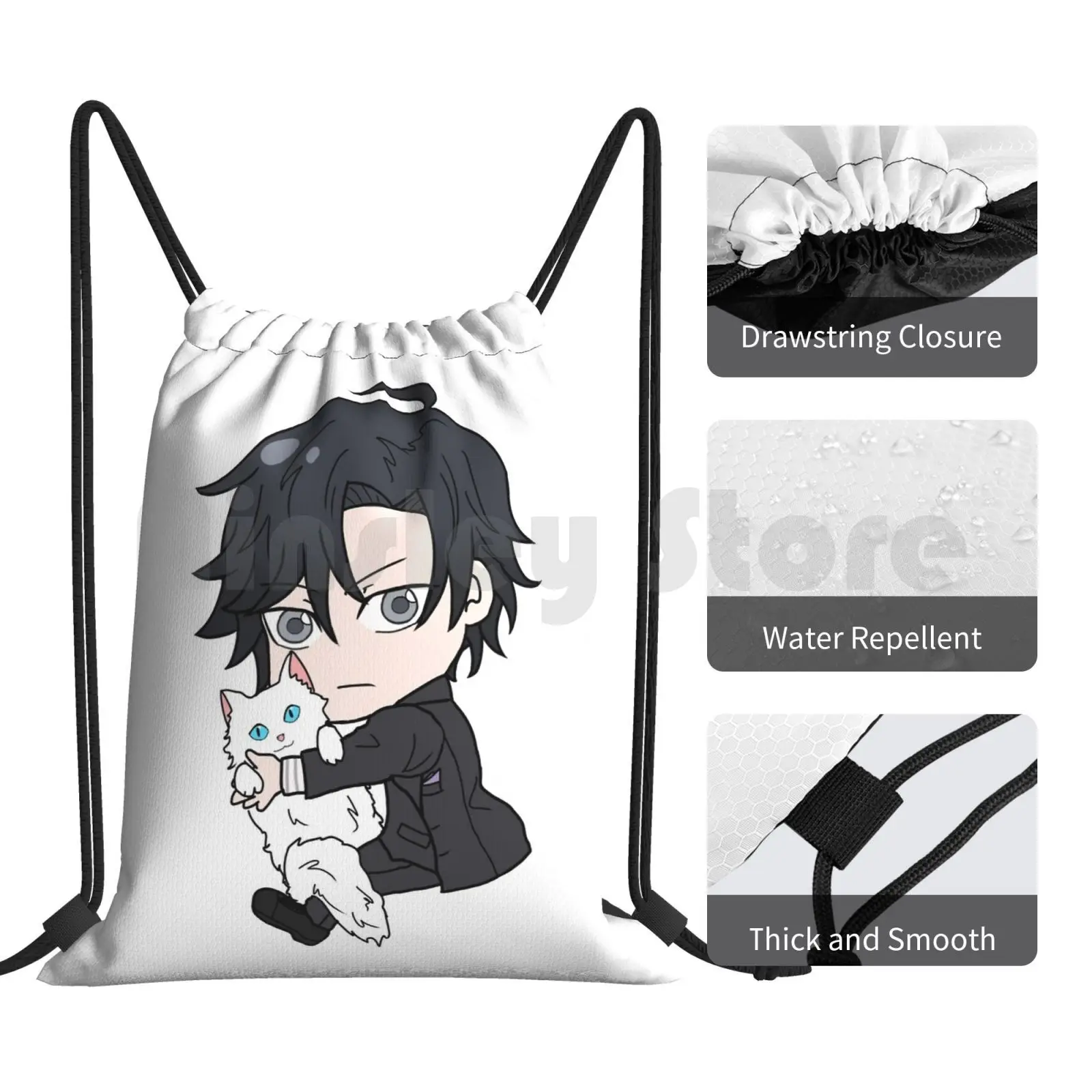 Jumin Chibi zaino borsa con coulisse equitazione arrampicata borsa da palestra giochi App mistic Messenger Jumin Han corea