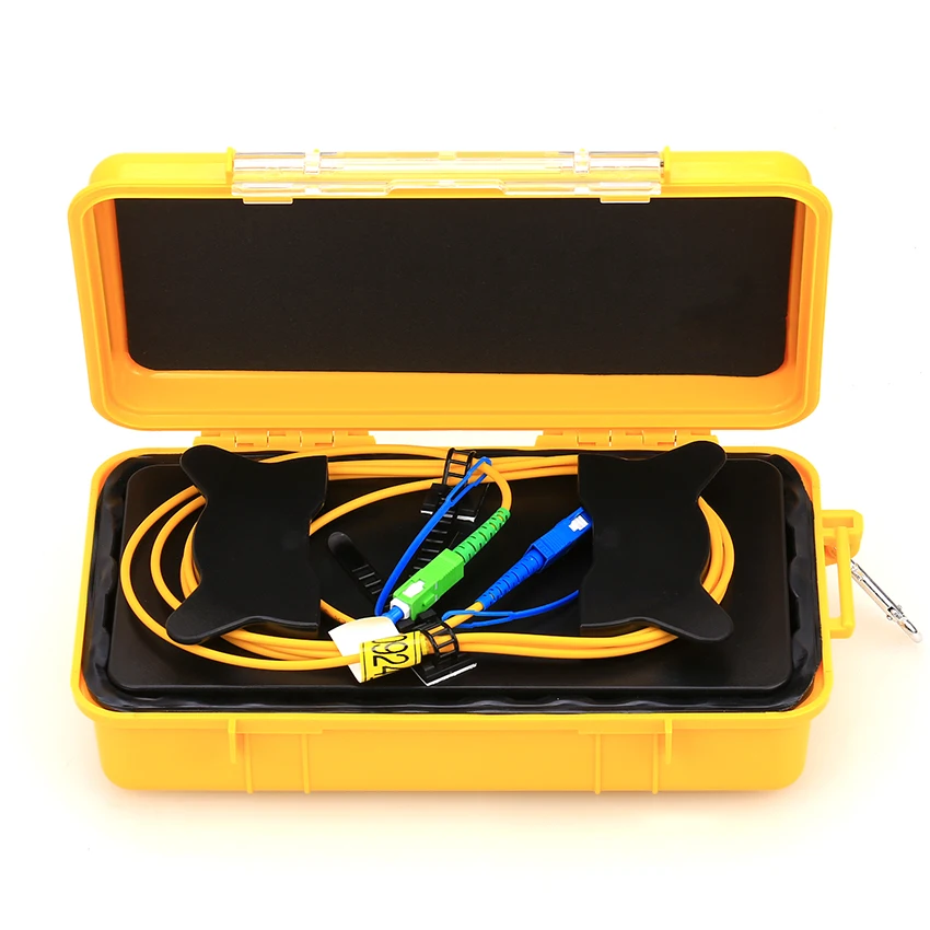 KELUSHI SC/UPC-SC/APC OTDR Launch Cable Extension Box 1km SM OTDR Dead Zone Eliminator 1310/1550nm Fiber Optic Cable Test Tool