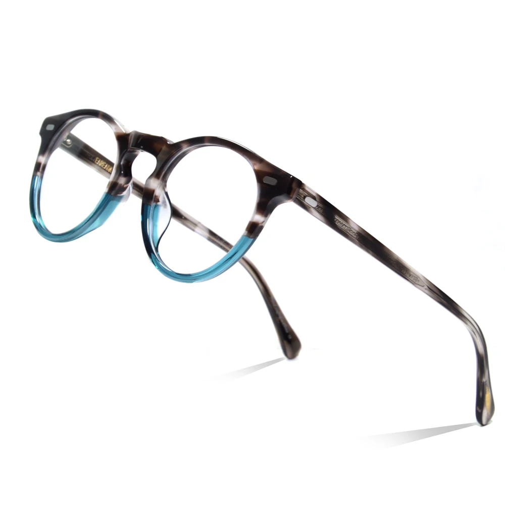 Vintage Round Acetate Men's Optical Glasses Frame Gregory Peck OV5186 Blue Light Blocking Glasses Women Spetacle Eyewear Frames