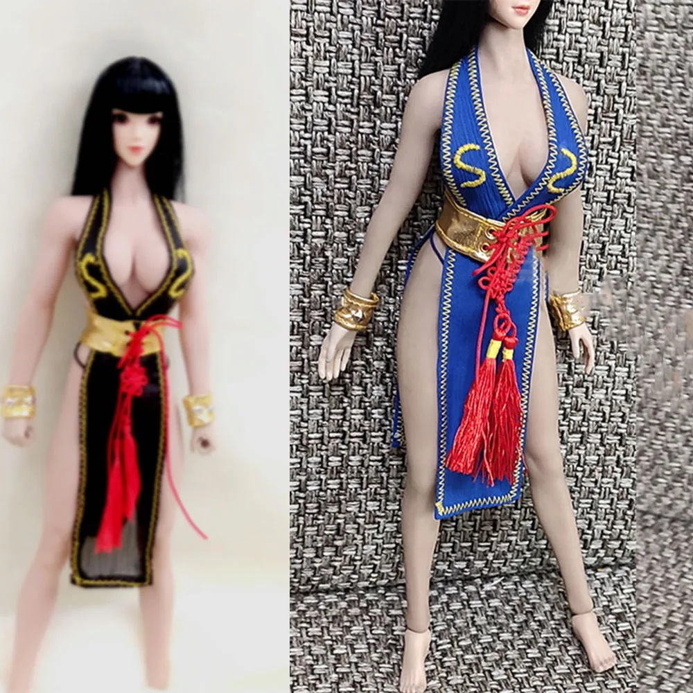 1/6 Scale Female Soldier Game Street Fighter Chun-Li Cosplay Costume Cloth For 12''  Action Figure Doll Model