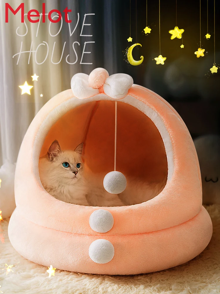 Cat Nest Winter Warm Cat Nest House Villa Cat House Closed Removable and Washable