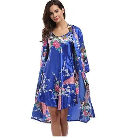 2019 mulheres robe & vestido conjuntos sexy rendas sleep lounge pijamas de manga longa senhoras nightwear roupão noite vestido com almofadas no peito