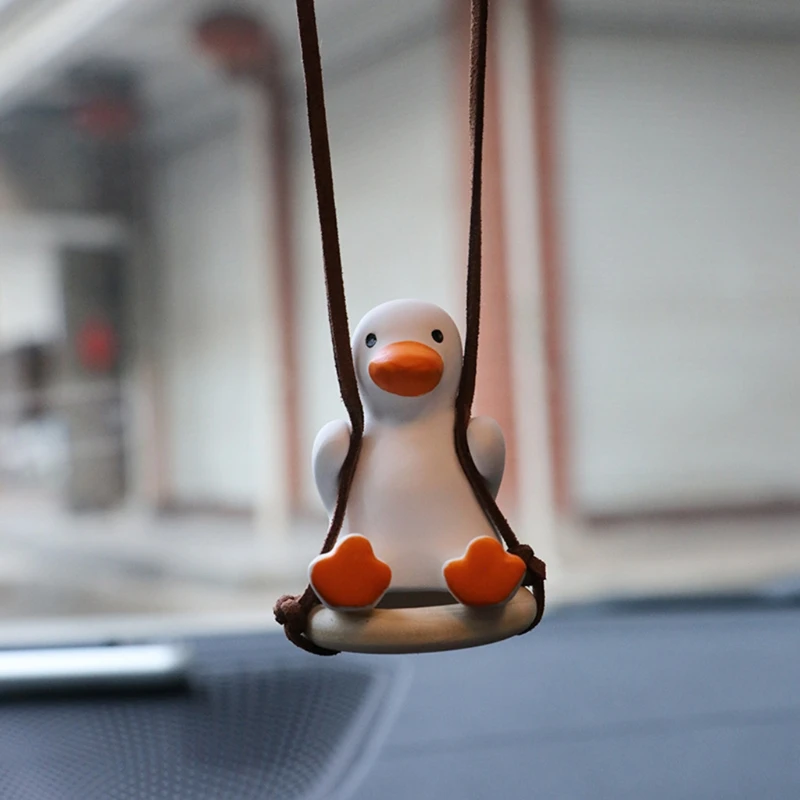 2024 New Little Duck Swing Pendant with Hanging Rope Car Ornament Bag Personal Belongings Bring Good Luck Fancy Home Decoration