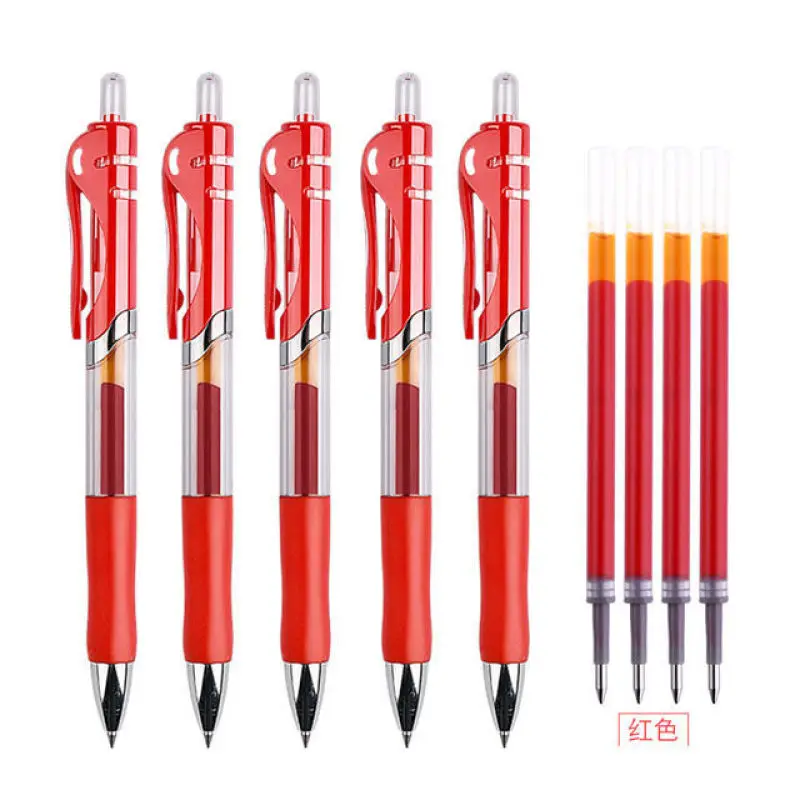 20/12/4/3pcs Press Neutral 0.5mm Large Capacity Bold Refill Ball Point Pen Signature Black Red Blue Student Study Office