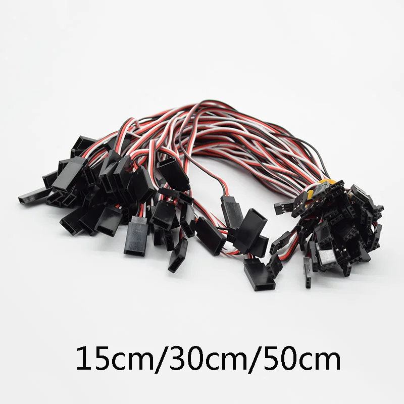 5Pcs 150/300/ 500mm Servo Extension Lead Wire Cable For RC Futaba JR Male to Female 15/30/50cm Wire connector red black white