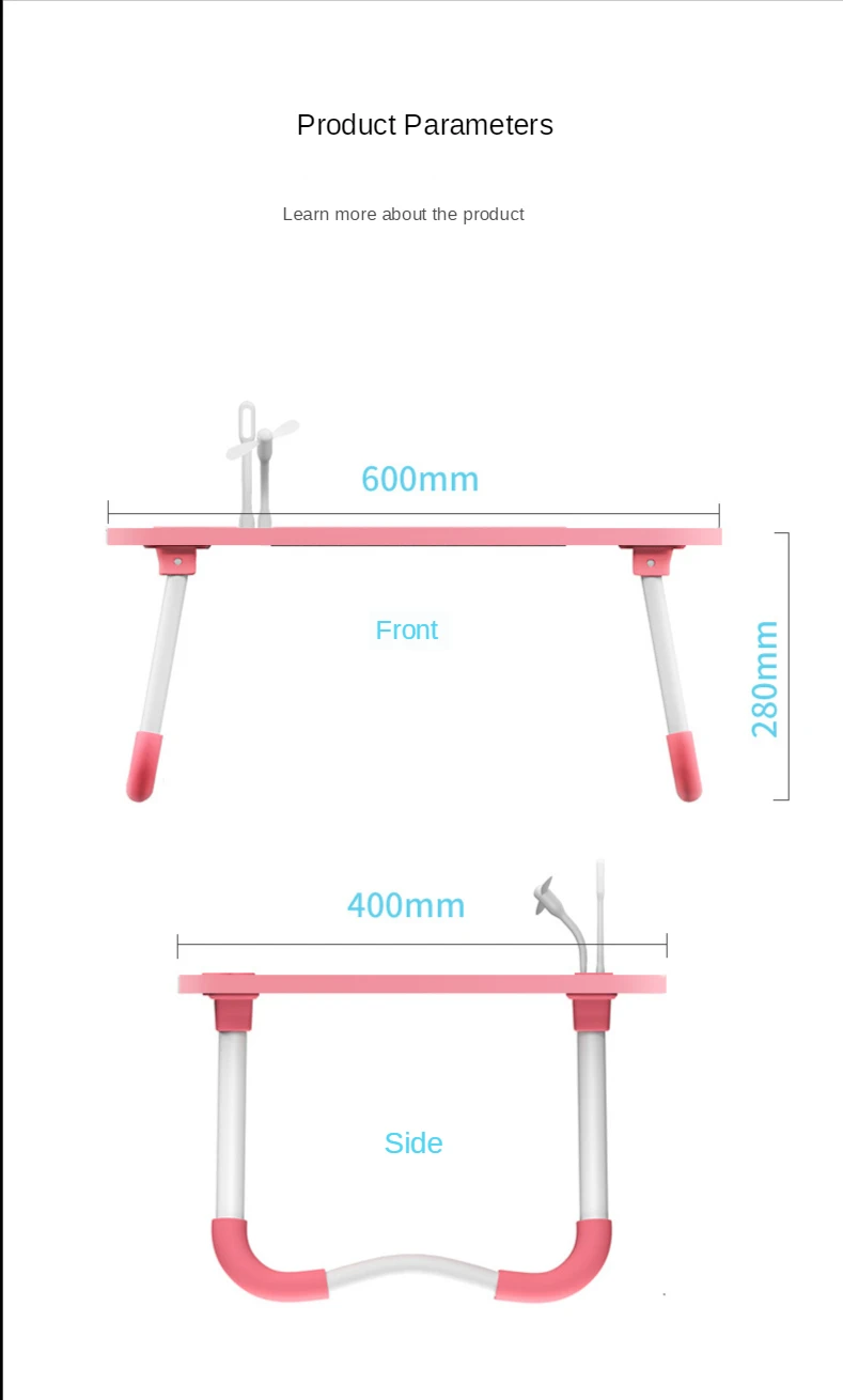 Klappbarer Laptop-Schreibtisch für Zuhause, für Bett und Sofa, Laptop-Betttablett, Tisch, Schreibtisch, tragbarer Schoßschreibtisch zum Arbeitszimmer und Lesen, Bett-Tablett-Tisch – Detail 2
