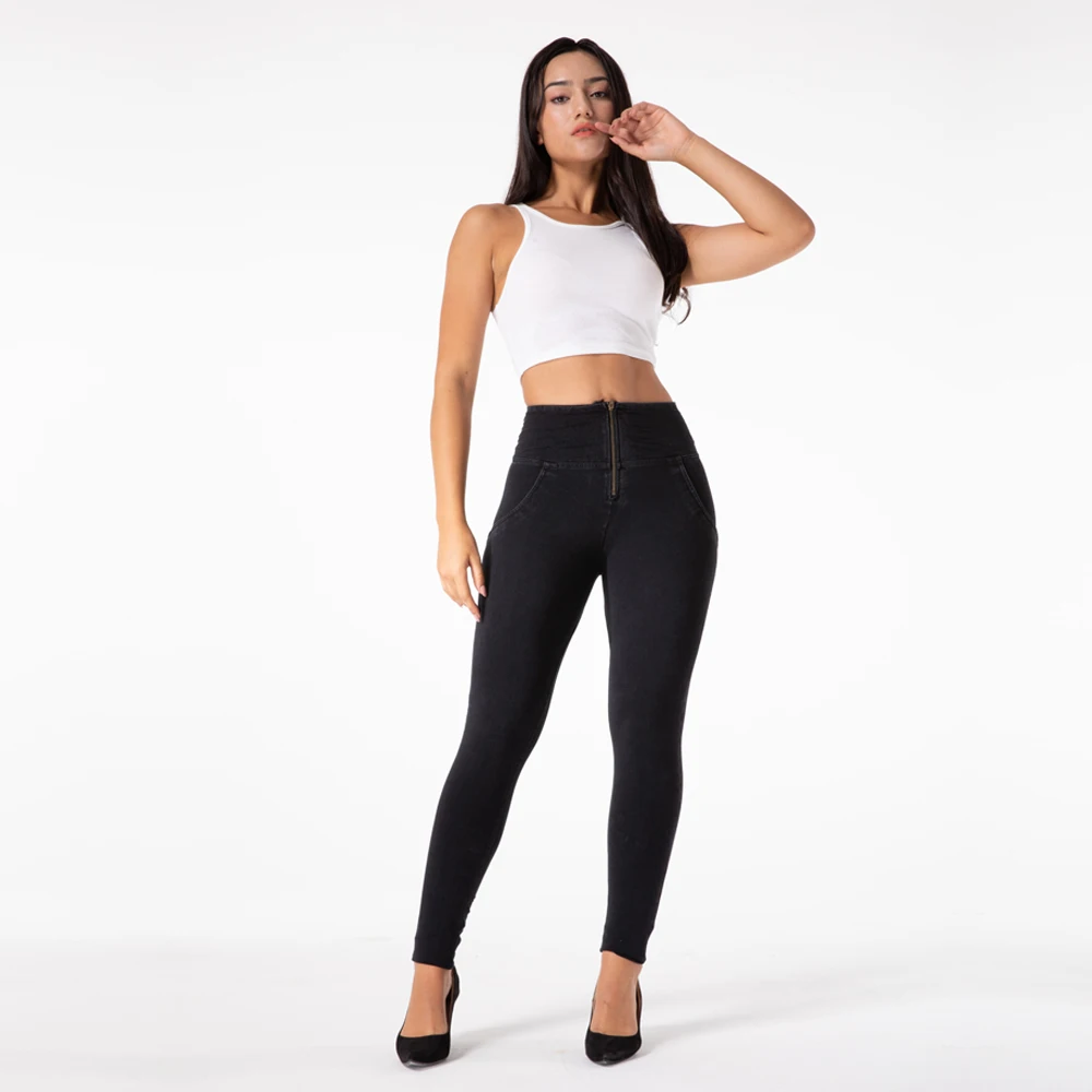 Shascullfites Melody High Rise Women\'s Jeans Black Pants Sports Female Gym Leggings for Women Tights Push-Up For Yoga