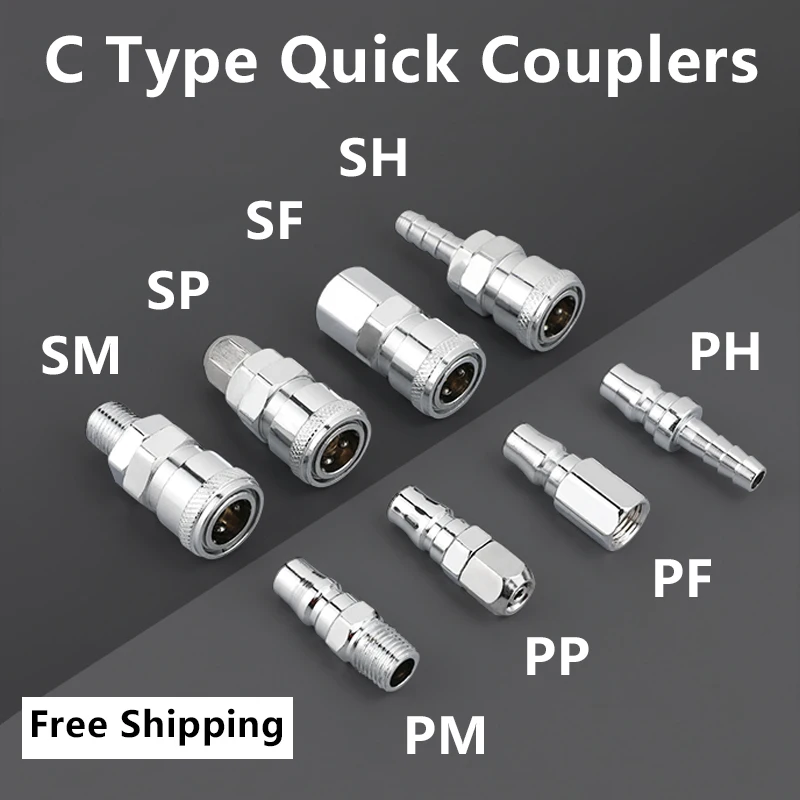 Pneumatic fittings C type Quick High pressure coupling Air Compressor Hose Quick Coupler Plug Socket compressor Connector