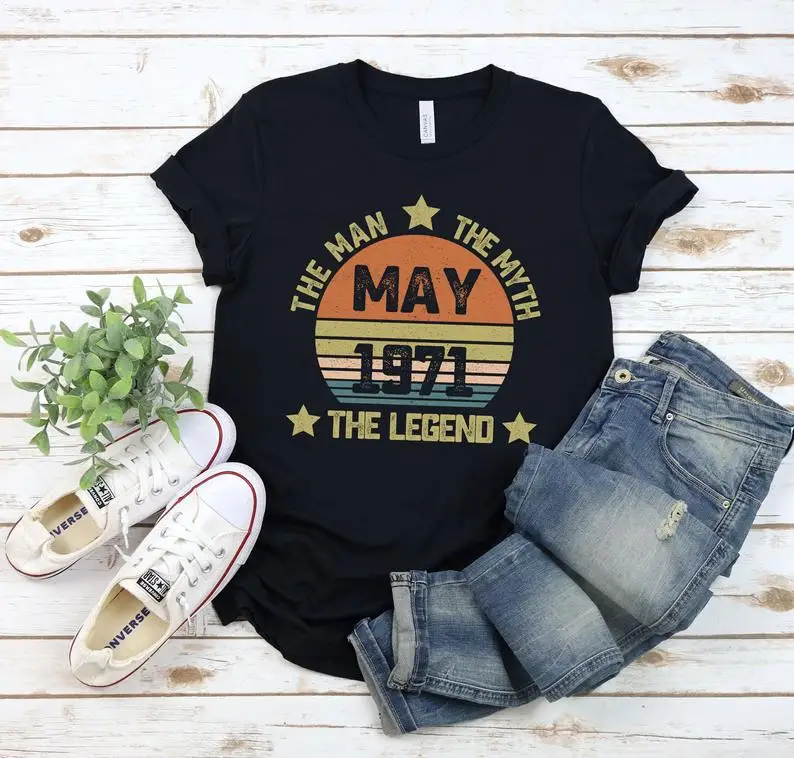 

Born in May 1971, the shirt is retro 50th birthday gift. Limited edition anniversary gift. Summer round neck 100% cotton T-shirt